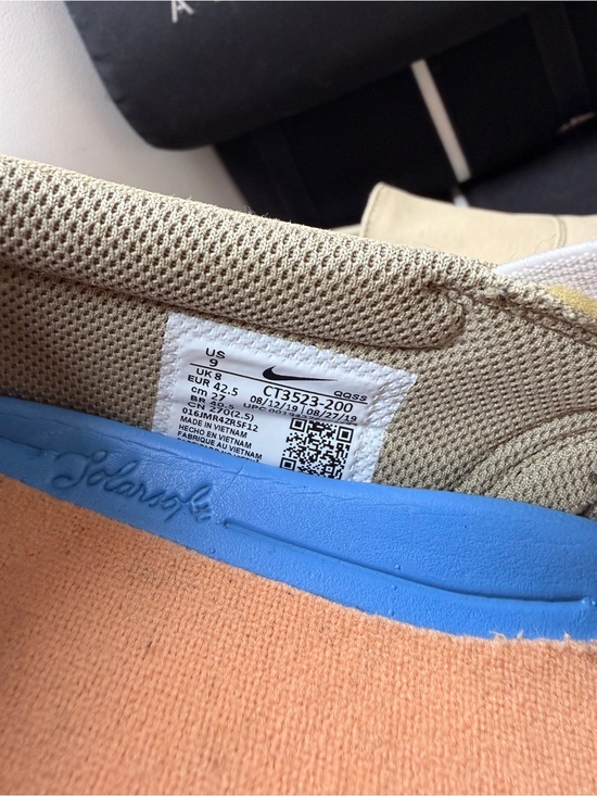 Nike SB Chron 2 Slip Skate Shoes Tan Khaki Canvas Mens Size 9 medium width (D,M) main image 5